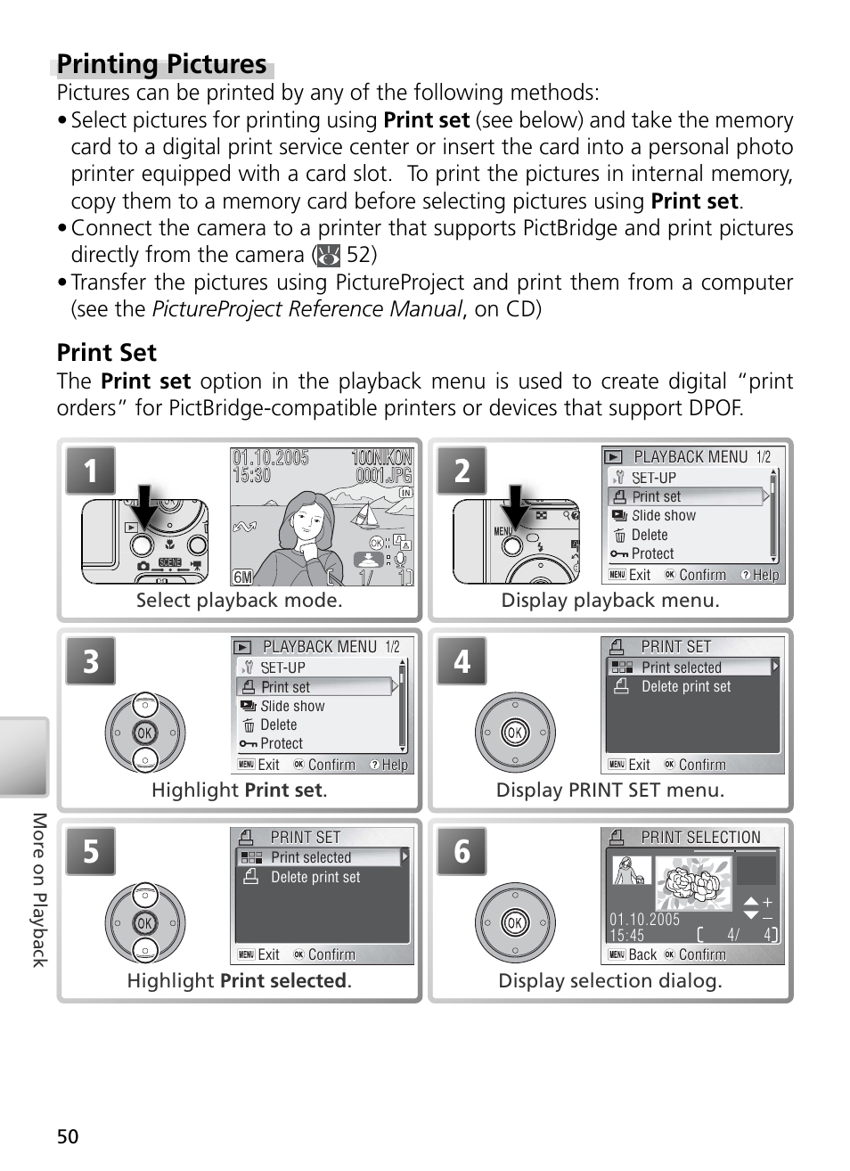 Printing pictures, Print set | Nikon S3 User Manual | Page 60 / 110