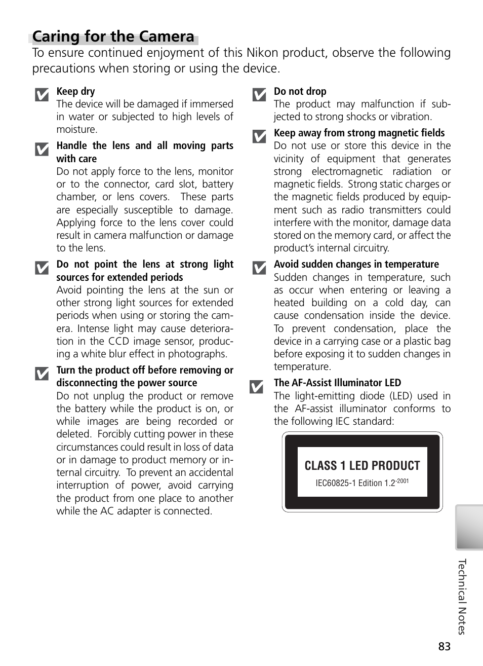 Caring for the camera | Nikon S3 User Manual | Page 93 / 110