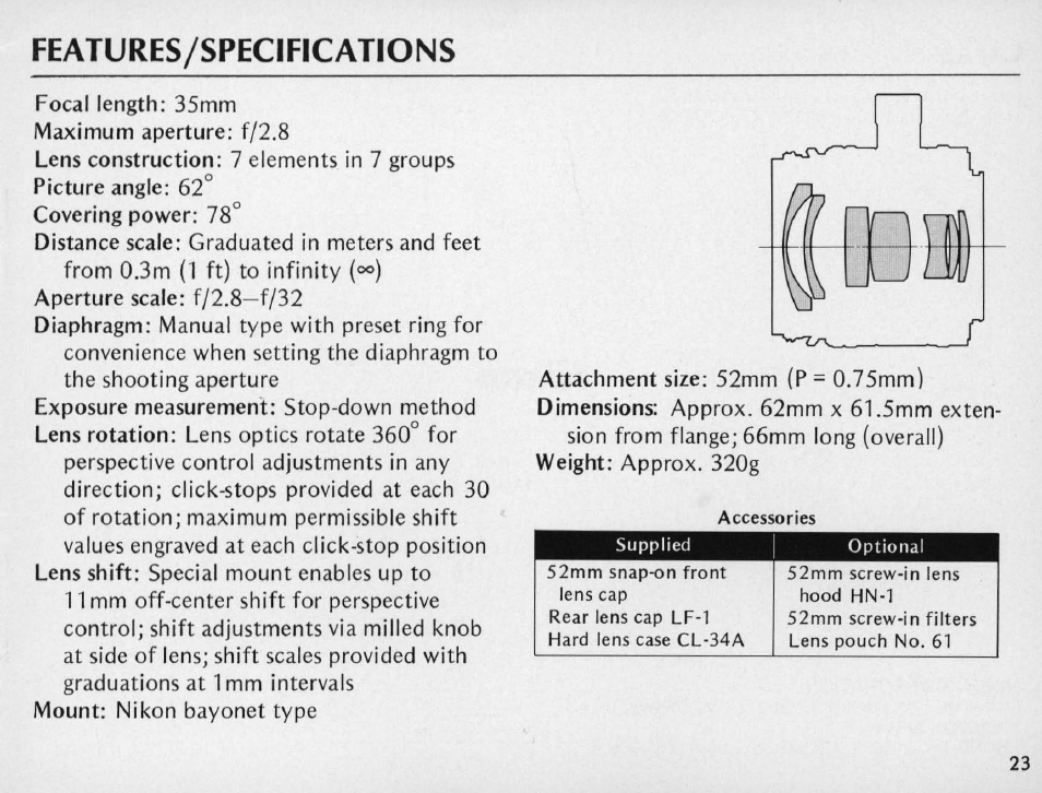 Nikon PC NIKKOR 35mm f-2.8 User Manual | Page 23 / 40