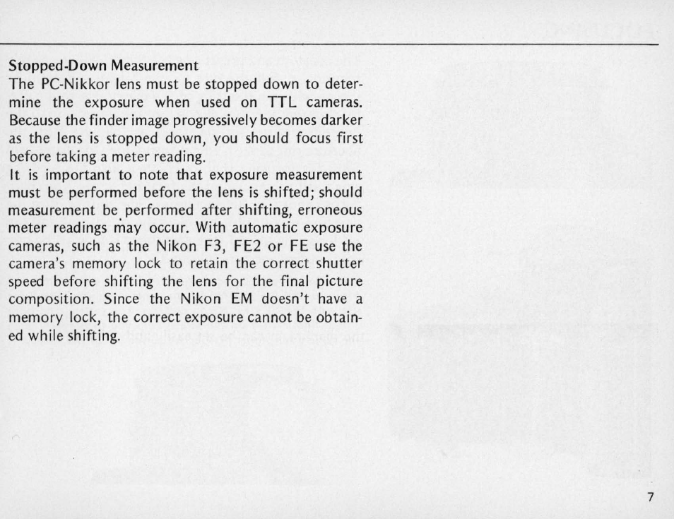Nikon PC NIKKOR 35mm f-2.8 User Manual | Page 7 / 40