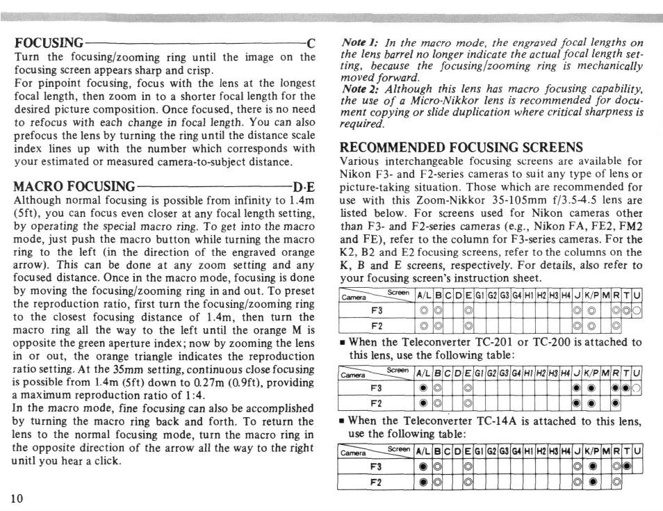Nomenclature, Foreword | Nikon AI-S Zoom-NIKKOR 35-105mm f-3.5-4.5 User Manual | Page 10 / 52