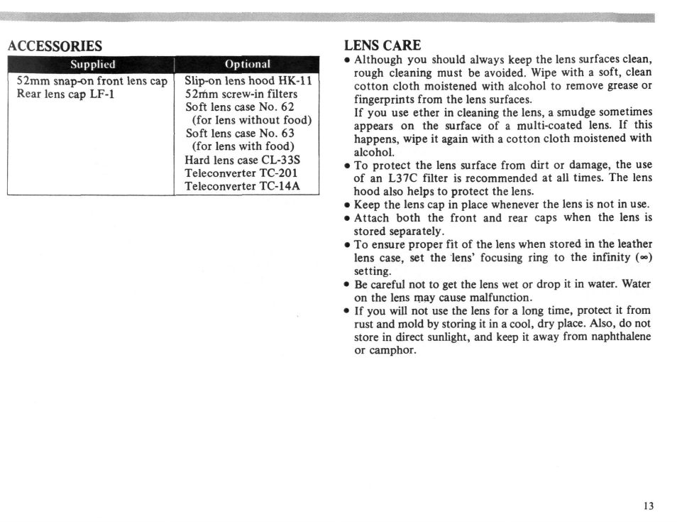 Recommended focusing screens | Nikon AI-S Zoom-NIKKOR 35-105mm f-3.5-4.5 User Manual | Page 13 / 52