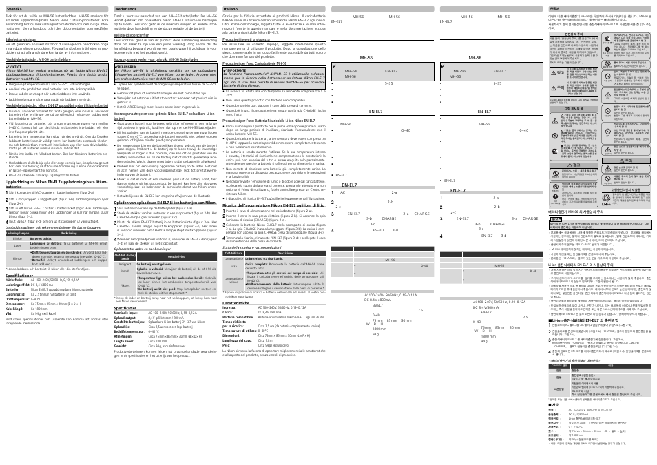 Nikon MH-56 AC Battery Charger User Manual | Page 2 / 2