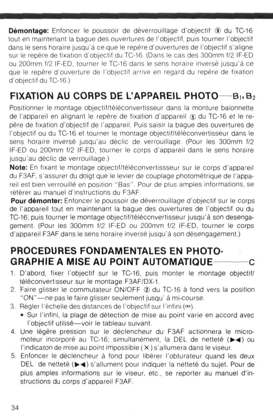 Fixation au corps de l’appareil photo—81,82, Fixation au corps de l’appareil photo | Nikon AI-S TC-16- TC-16S User Manual | Page 34 / 54