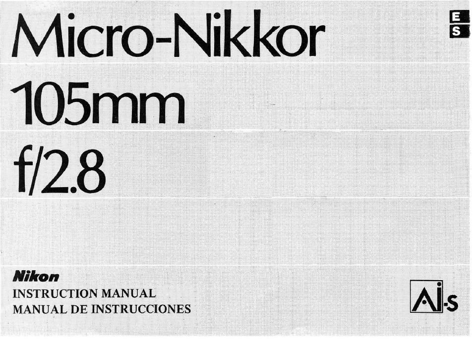 Nikon AI-S Micro-NIKKOR 105mm f-2.8 User Manual | 54 pages