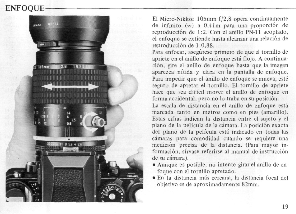 Nikon AI-S Micro-NIKKOR 105mm f-2.8 User Manual | Page 19 / 54