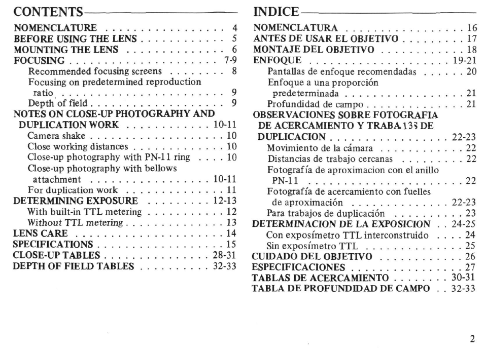 Nikon AI-S Micro-NIKKOR 105mm f-2.8 User Manual | Page 2 / 54