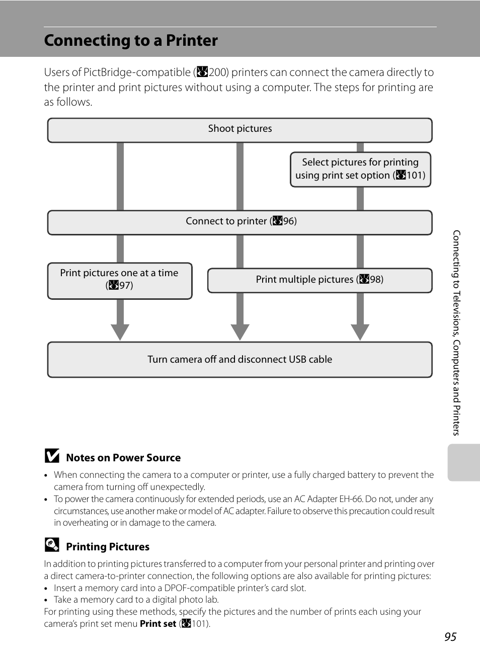 Connecting to a printer | Nikon P6000 User Manual | Page 109 / 220