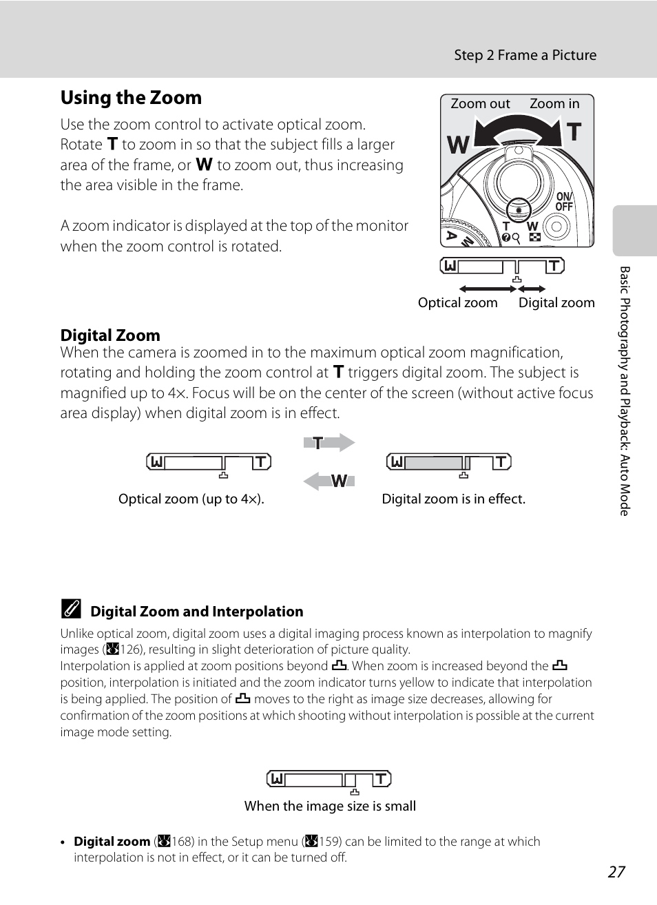 Using the zoom, A27), Digital zoom | Nikon P6000 User Manual | Page 41 / 220