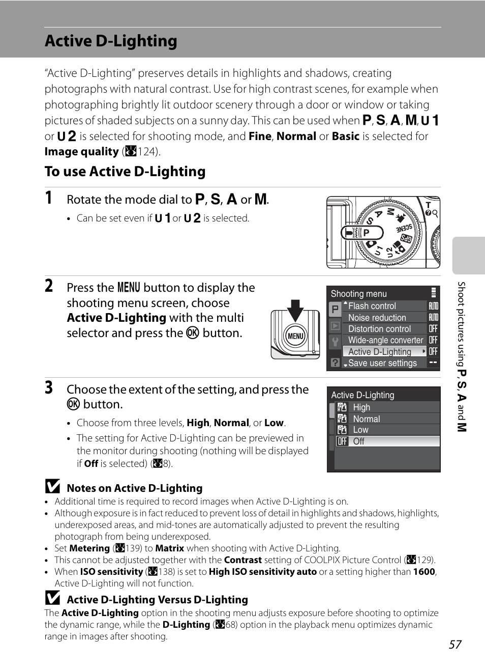 Active d-lighting, To use active d-lighting | Nikon P6000 User Manual | Page 71 / 220