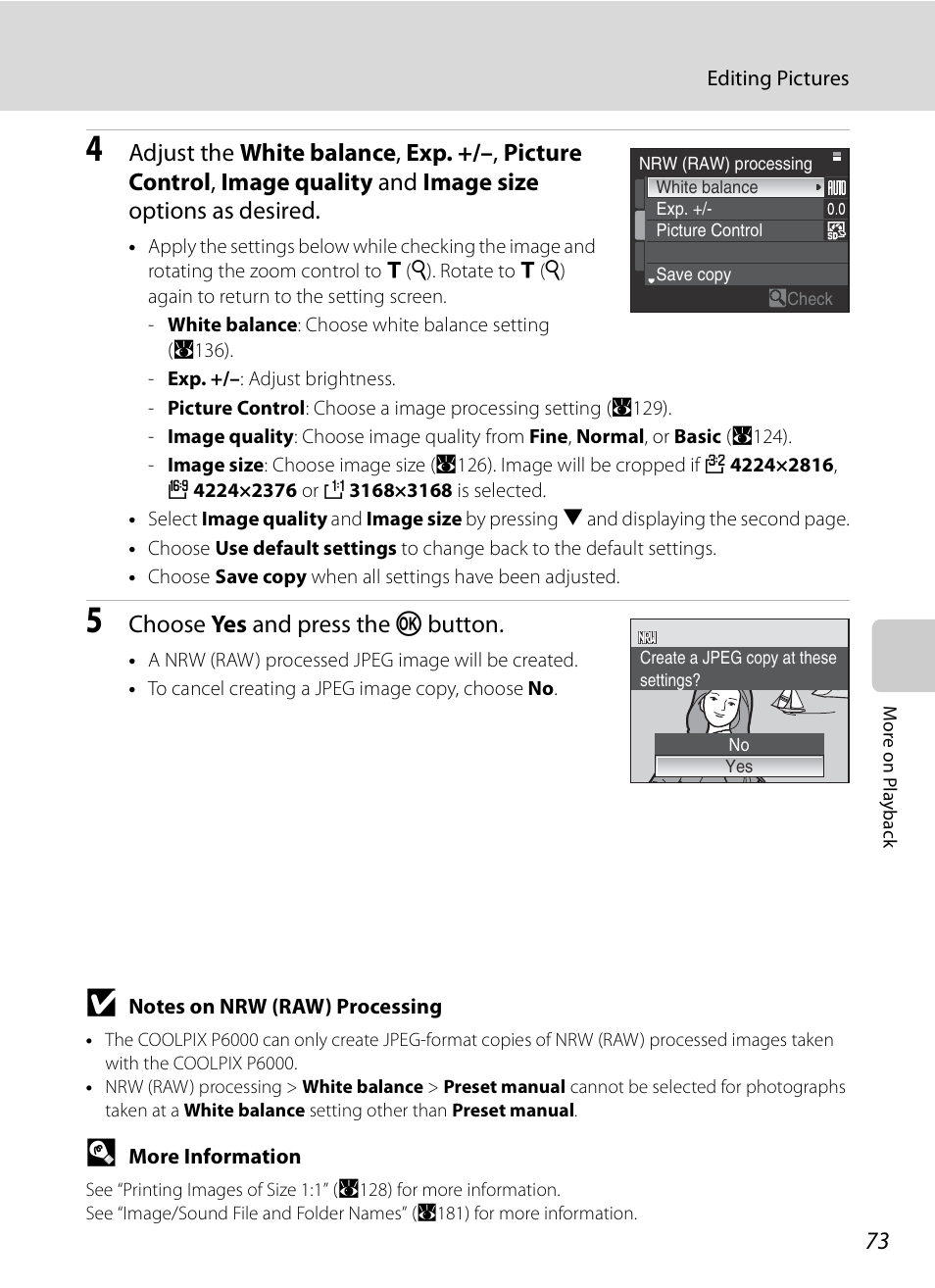 Choose yes and press the k button | Nikon P6000 User Manual | Page 87 / 220