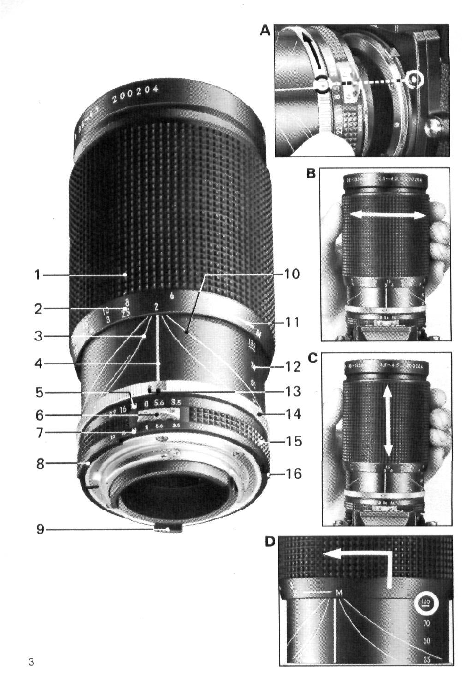 Nikon AI-S Zoom-NIKKOR 35-135mm f-3.5-4.5 User Manual | Page 3 / 40
