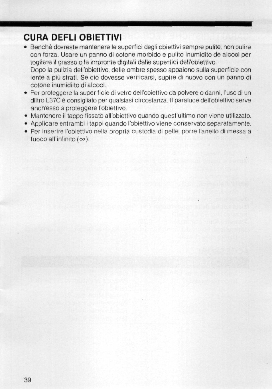 Cura defli obiettivi | Nikon AI-S Zoom-NIKKOR 35-135mm f-3.5-4.5 User Manual | Page 38 / 40