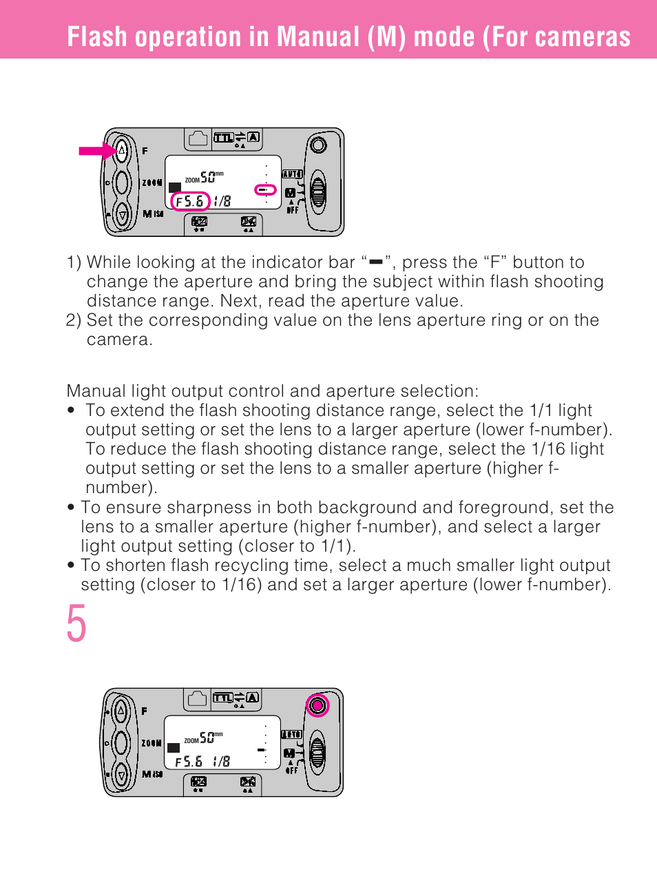 Flash operation in manual (m) mode (for cameras | Nikon SB-27 User Manual | Page 44 / 92