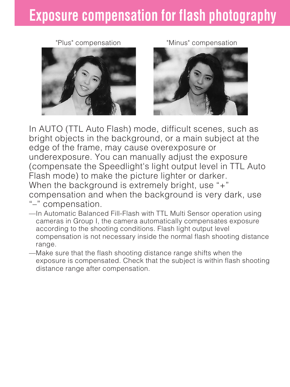 Exposure compensation for flash photography | Nikon SB-27 User Manual | Page 60 / 92