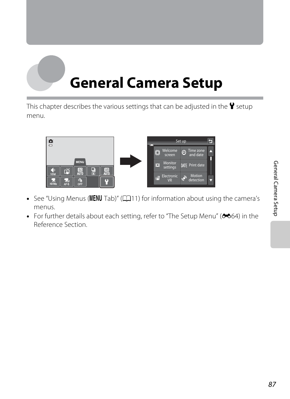 General camera setup | Nikon S4200 User Manual | Page 105 / 224