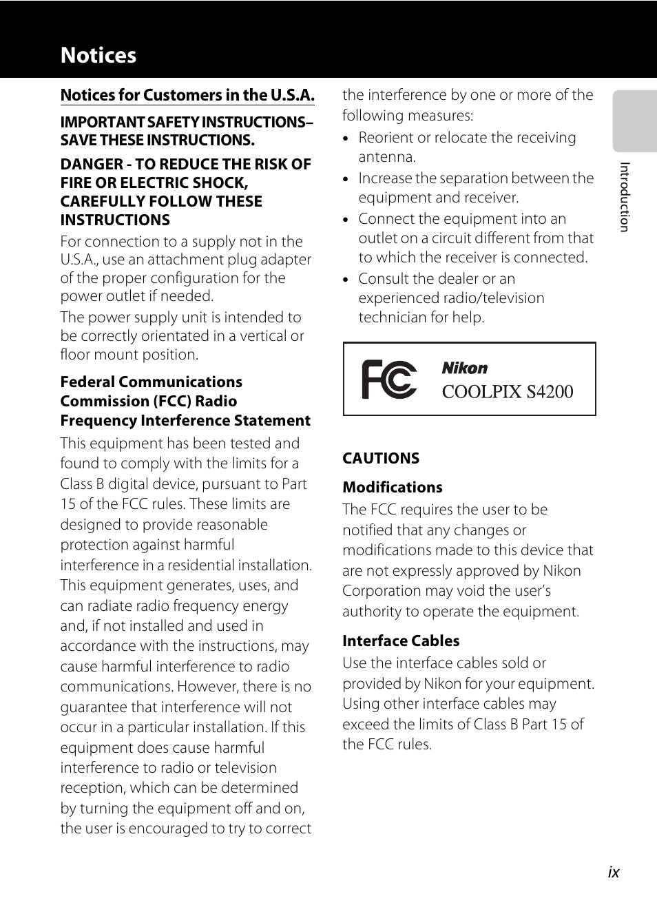 Notices | Nikon S4200 User Manual | Page 11 / 224