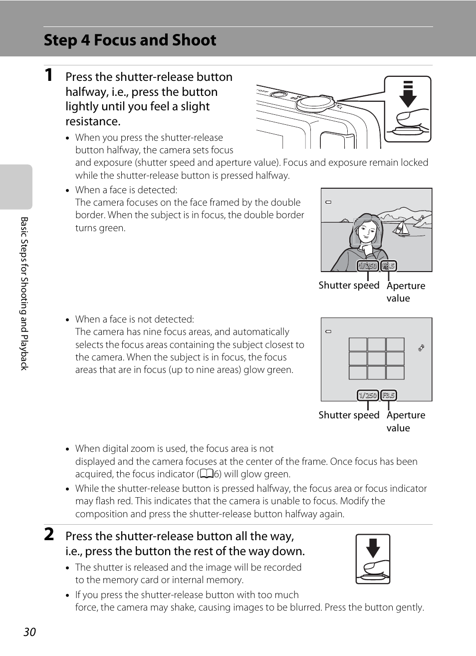 Step 4 focus and shoot | Nikon S4200 User Manual | Page 48 / 224