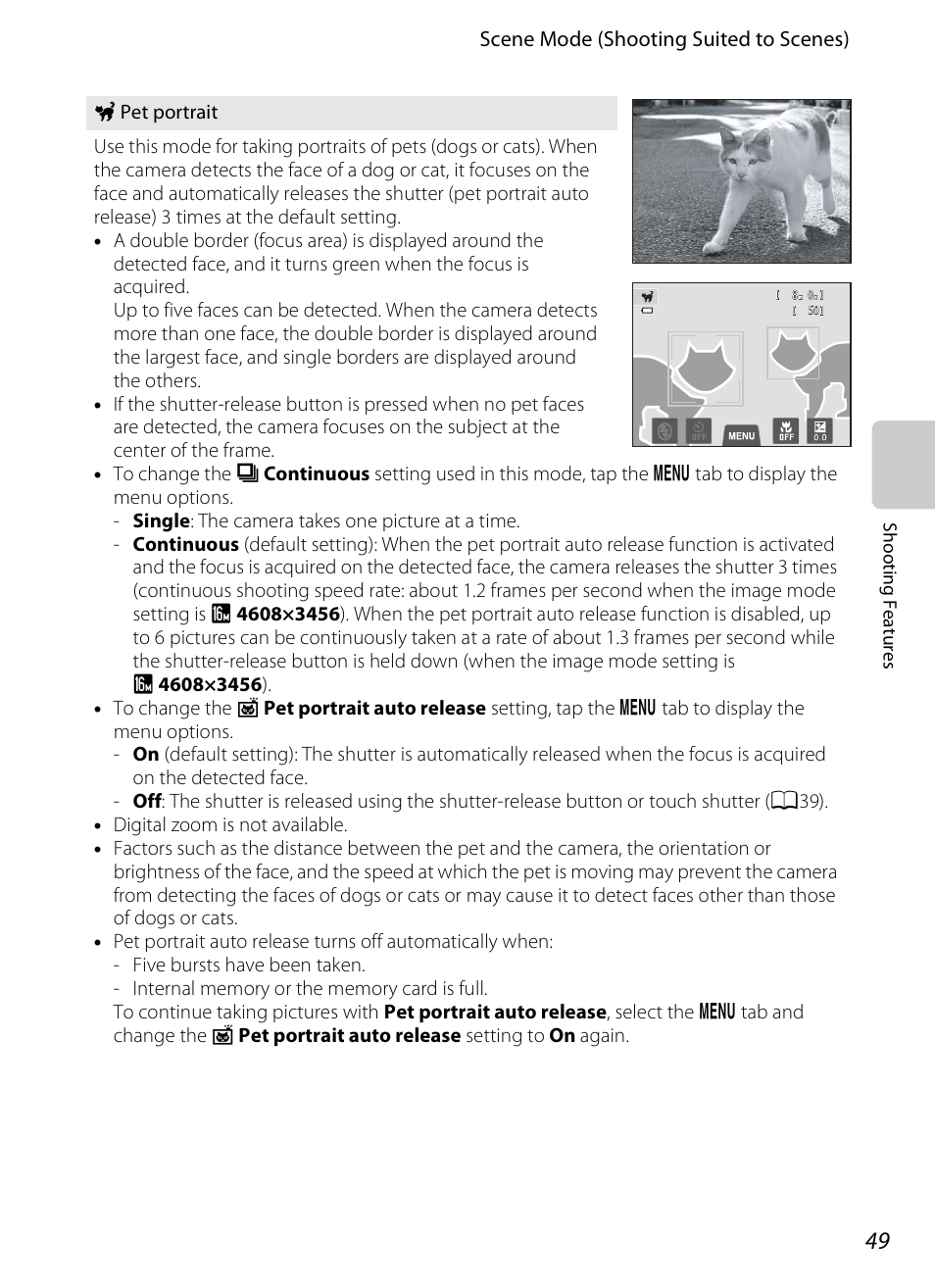 Tection (a49, A49) | Nikon S4200 User Manual | Page 67 / 224