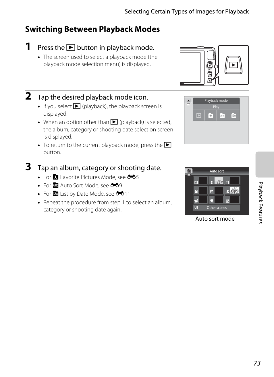 Switching between playback modes | Nikon S4200 User Manual | Page 91 / 224