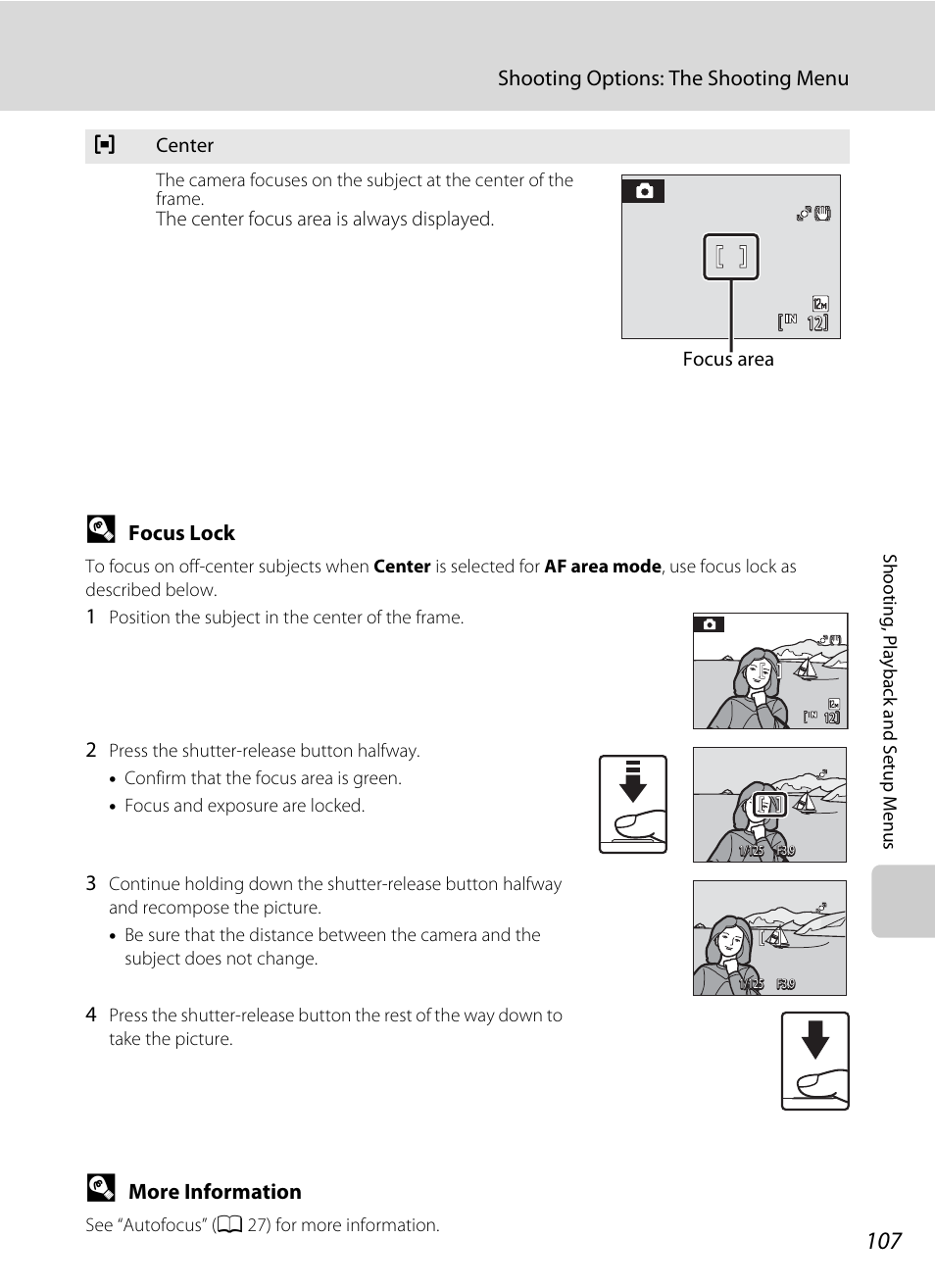 Lock, A 107). whe, A 107) | Nikon S1000pj User Manual | Page 119 / 184