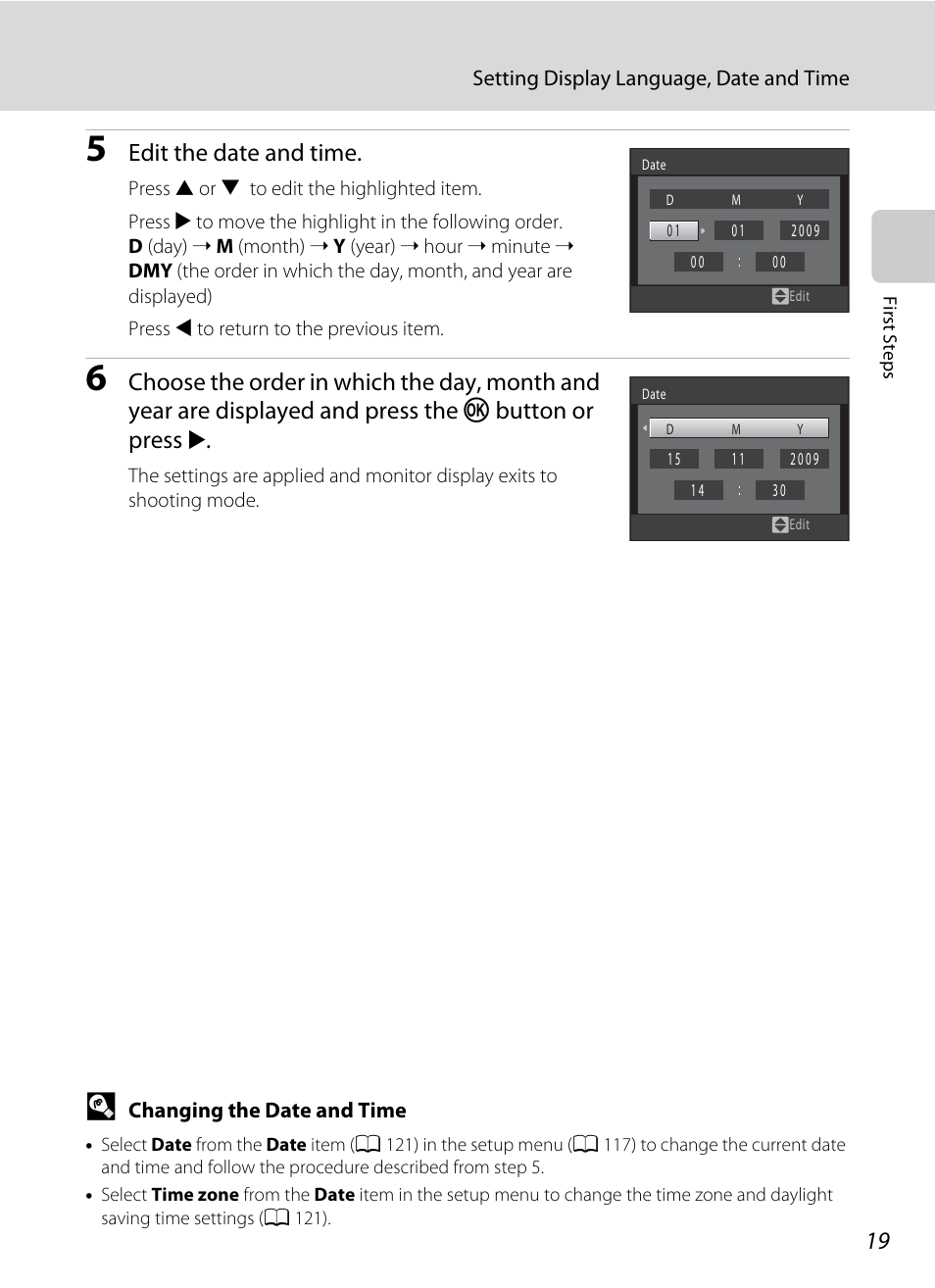 Edit the date and time | Nikon S1000pj User Manual | Page 31 / 184