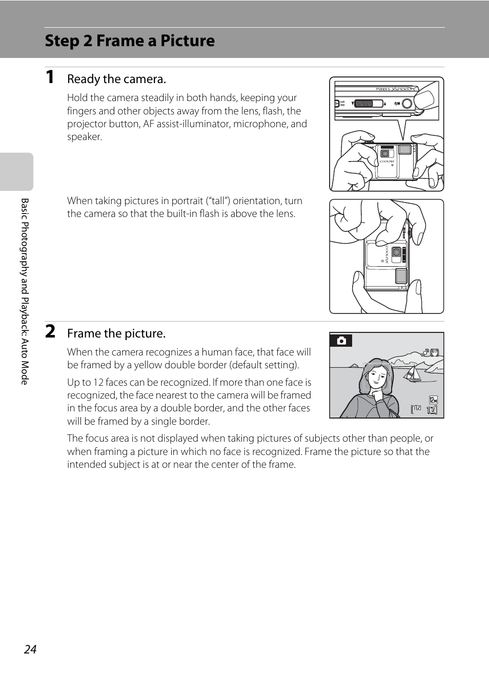 Step 2 frame a picture | Nikon S1000pj User Manual | Page 36 / 184