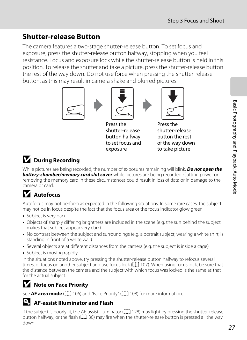 Shutter-release button, A 27) t | Nikon S1000pj User Manual | Page 39 / 184