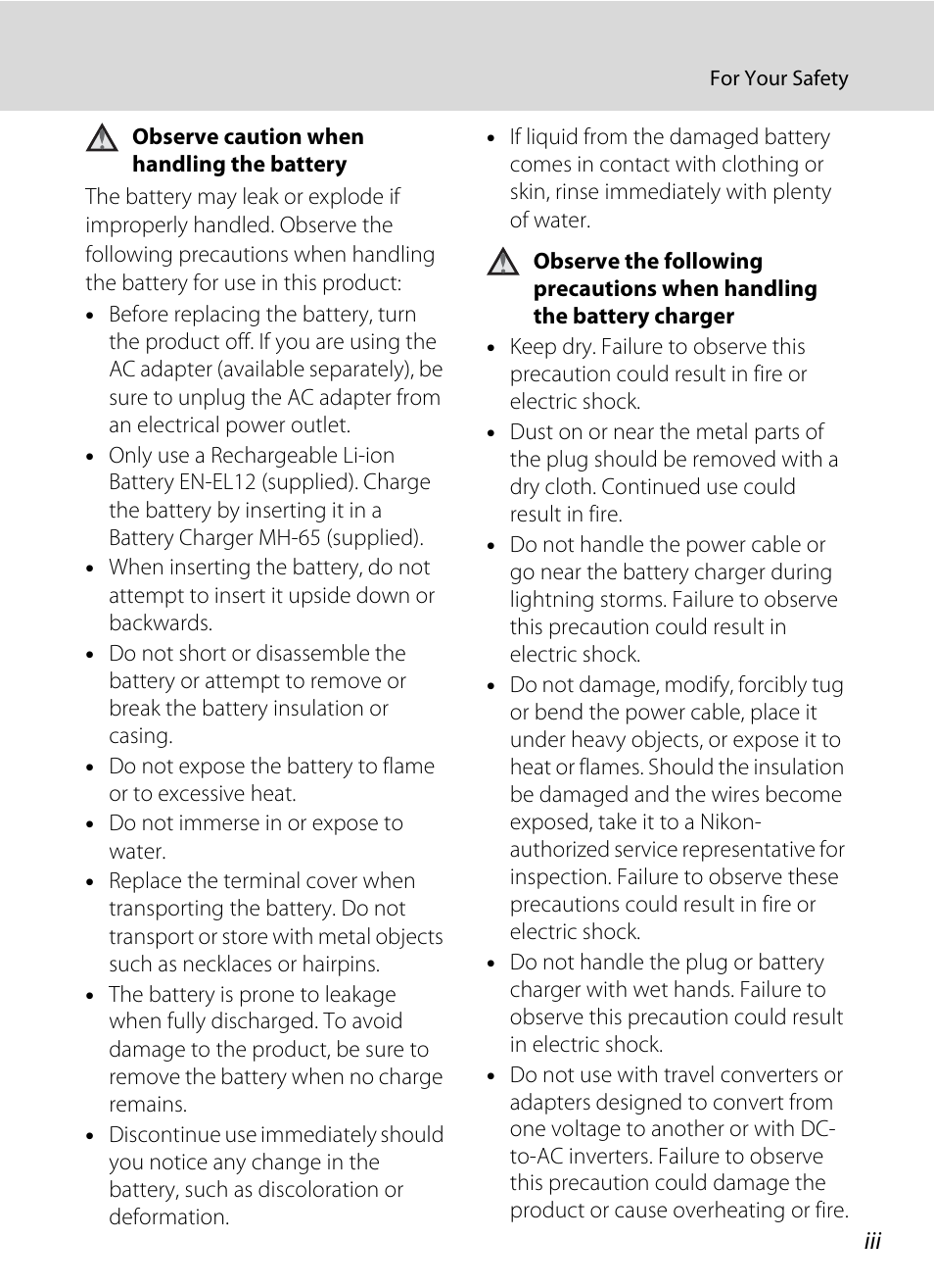 Nikon S1000pj User Manual | Page 5 / 184