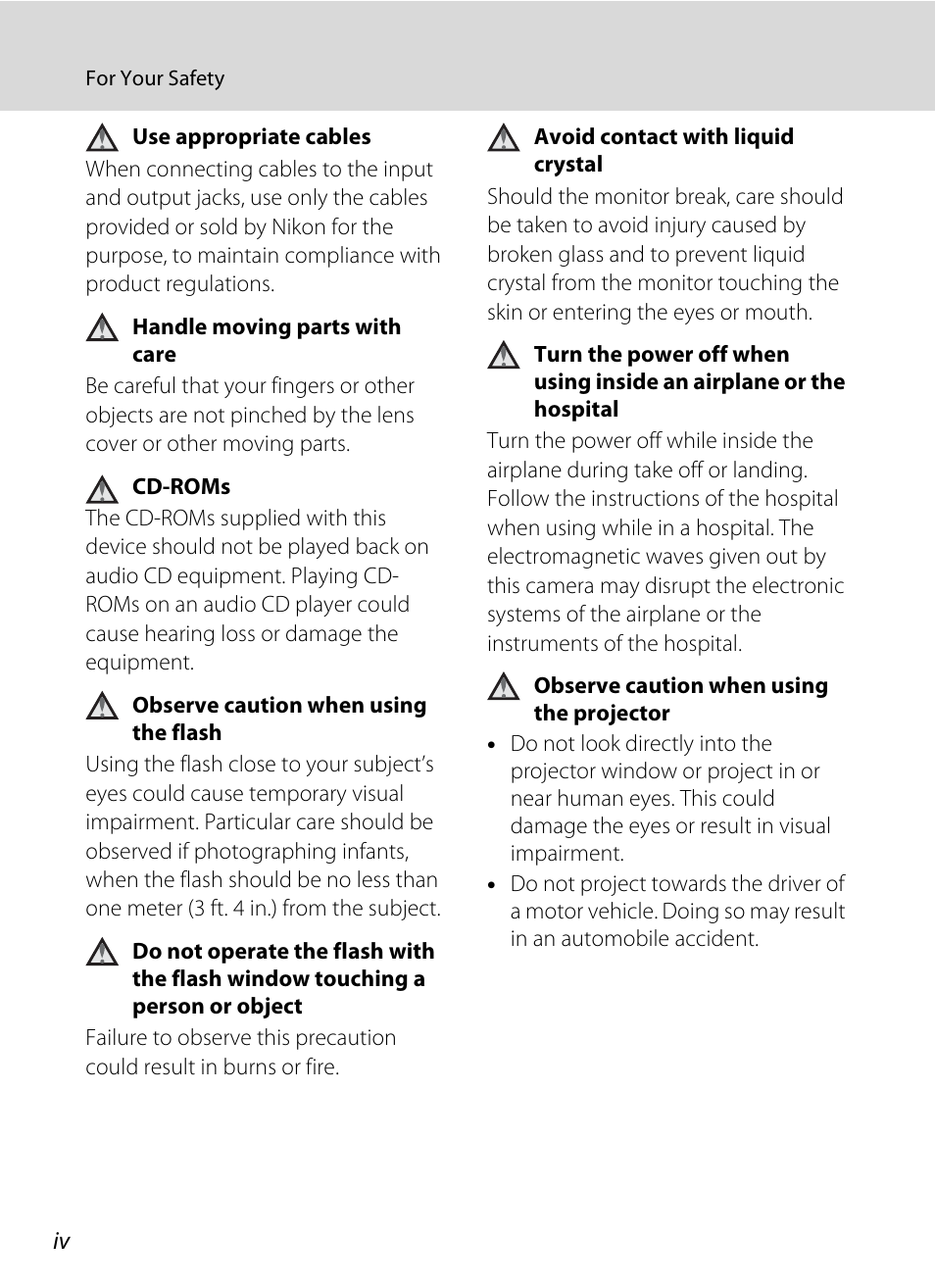 Nikon S1000pj User Manual | Page 6 / 184