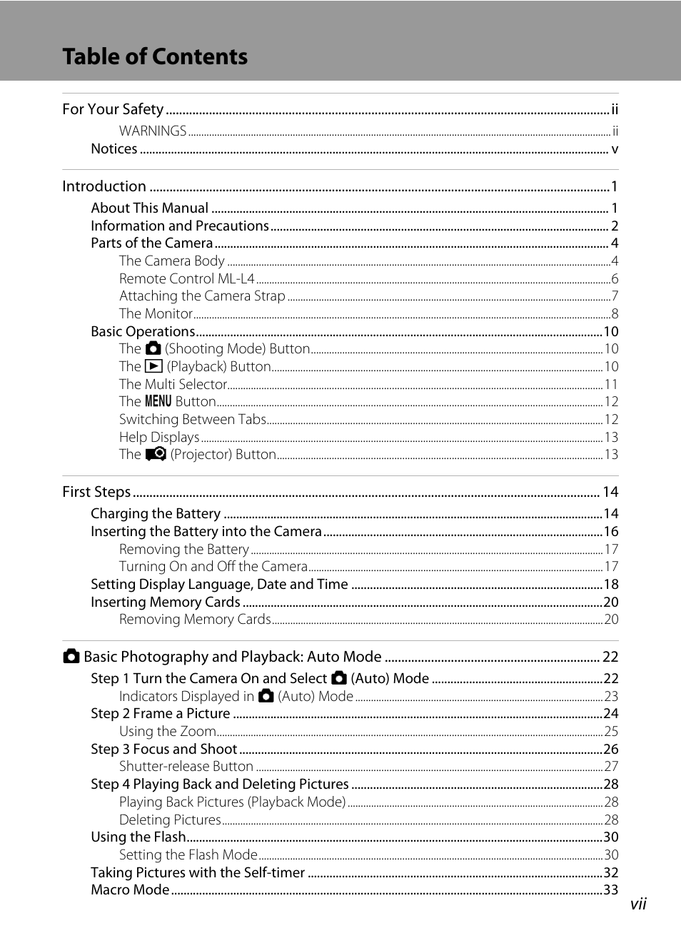 Nikon S1000pj User Manual | Page 9 / 184