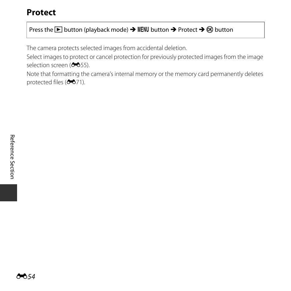 Protect | Nikon L30 User Manual | Page 106 / 160