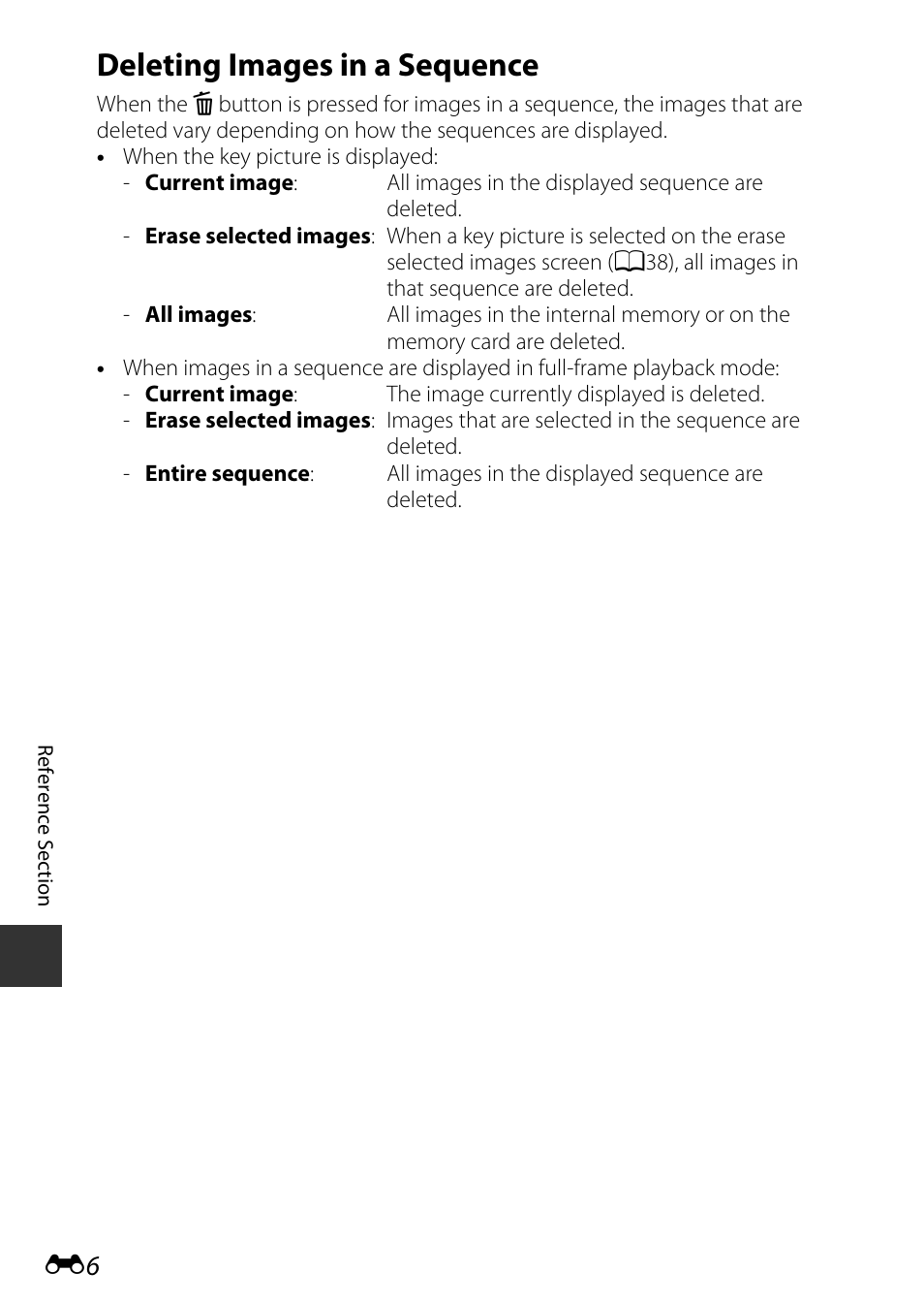 Deleting images in a sequence | Nikon P600 User Manual | Page 132 / 236