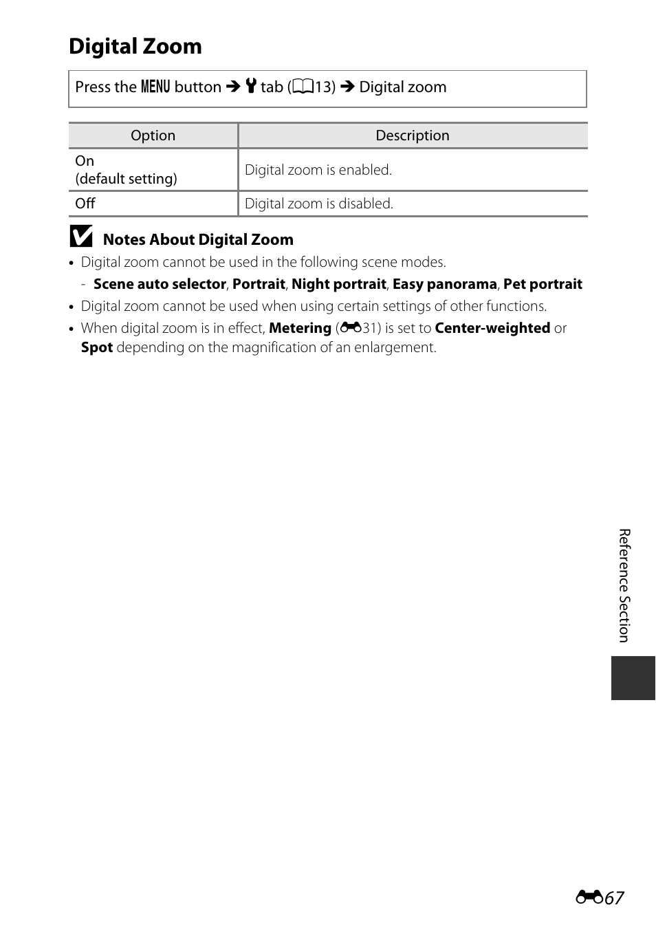 Digital zoom, E67) | Nikon P600 User Manual | Page 193 / 236