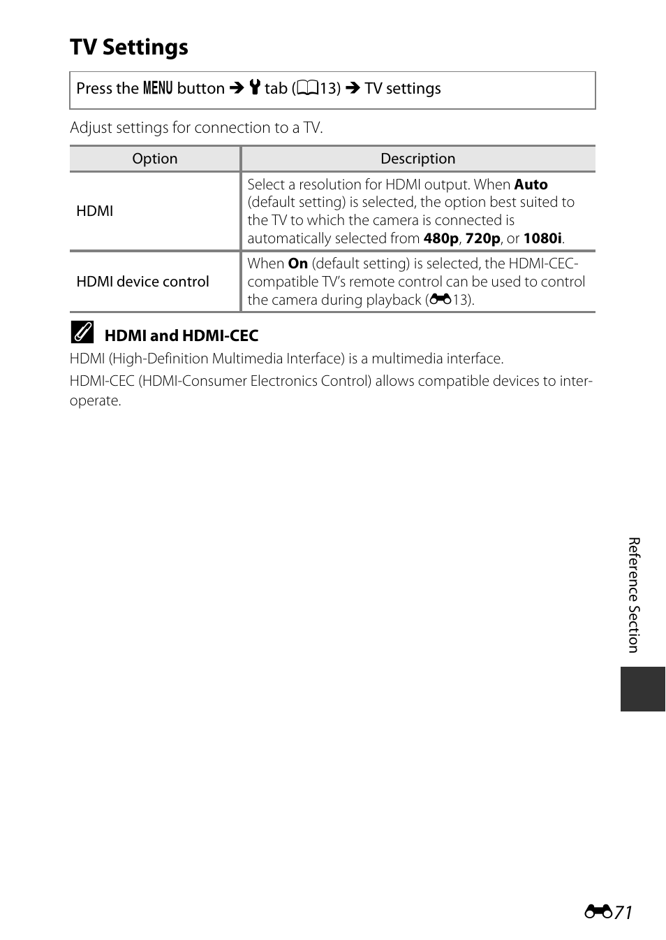 Tv settings | Nikon P600 User Manual | Page 197 / 236