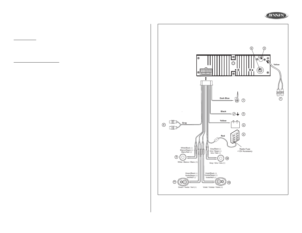 Cd2610, Wiring, Fuses | Reconnect battery, Technical assistance | Audiovox CD2610 User Manual | Page 3 / 26