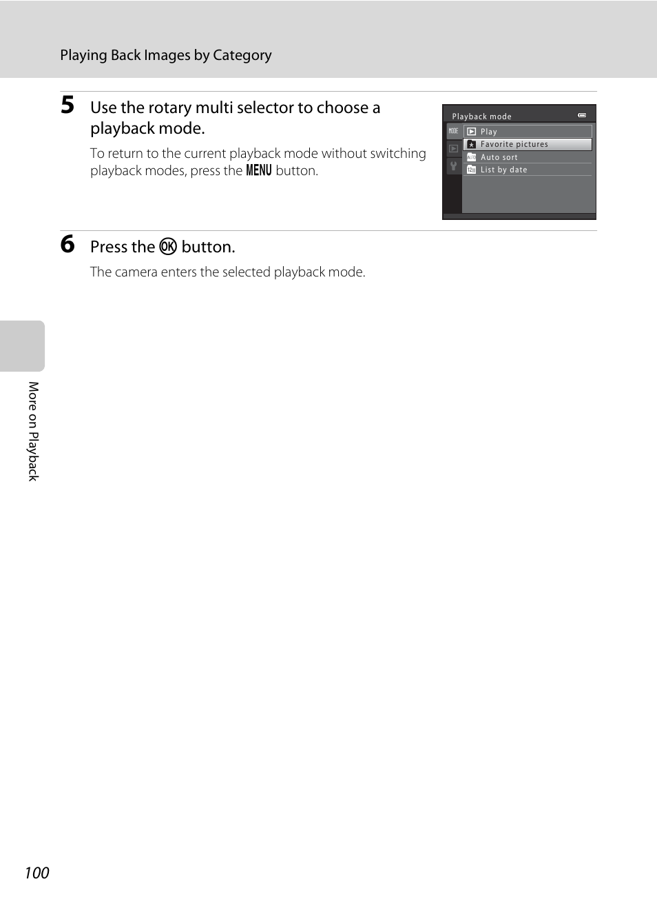 Press the k button | Nikon S9100 User Manual | Page 112 / 236