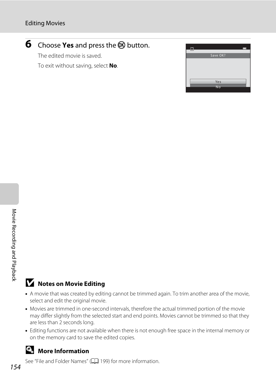 Choose yes and press the k button | Nikon S9100 User Manual | Page 166 / 236