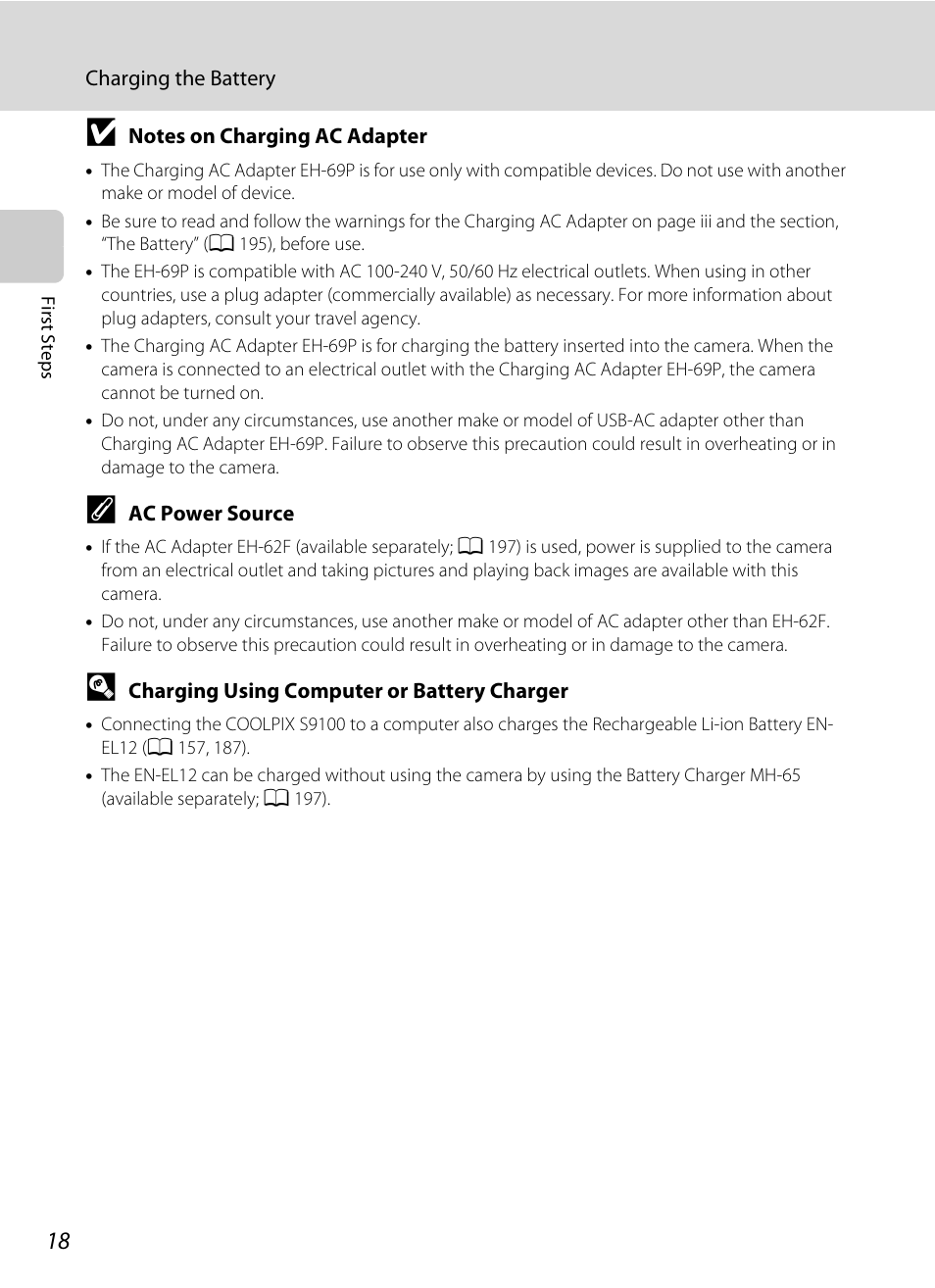 Nikon S9100 User Manual | Page 30 / 236