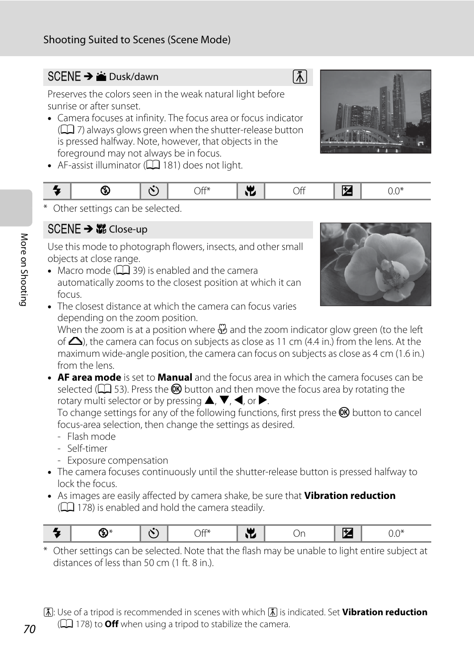 A 70), Up (a 70) | Nikon S9100 User Manual | Page 82 / 236