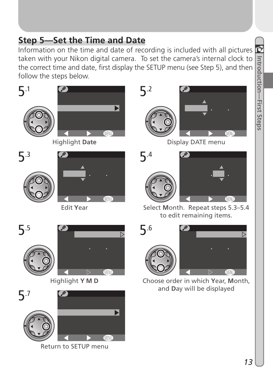 Step 5—set the time and date | Nikon 2000 User Manual | Page 23 / 104