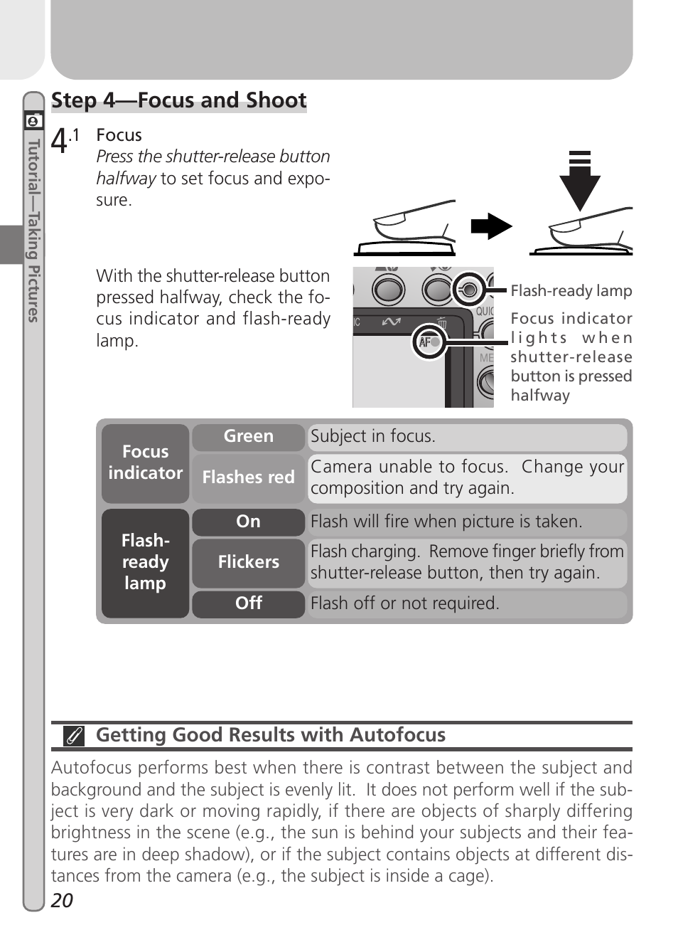 Step 4—focus and shoot | Nikon 2000 User Manual | Page 30 / 104