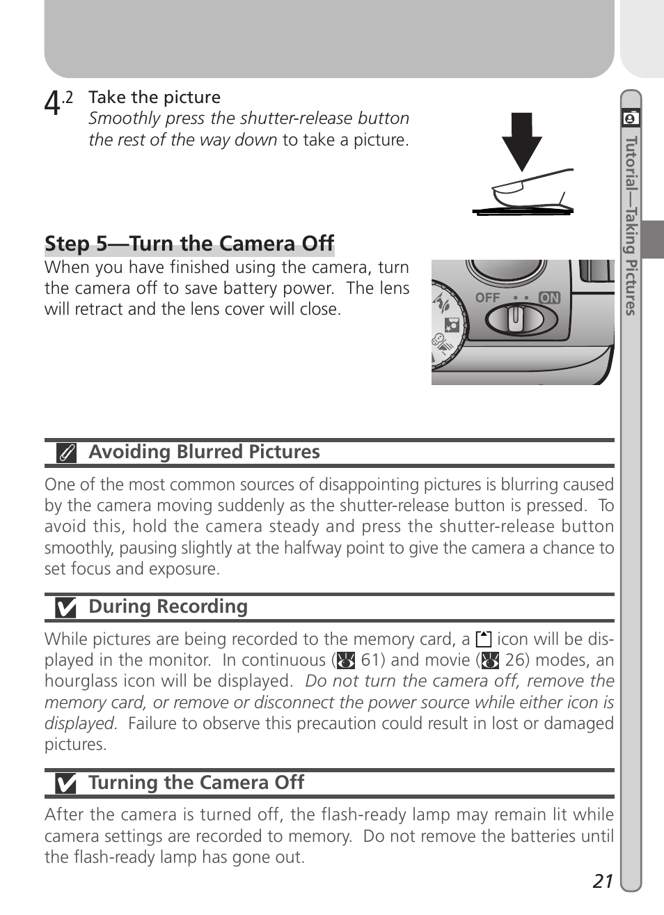 Step 5—turn the camera off | Nikon 2000 User Manual | Page 31 / 104