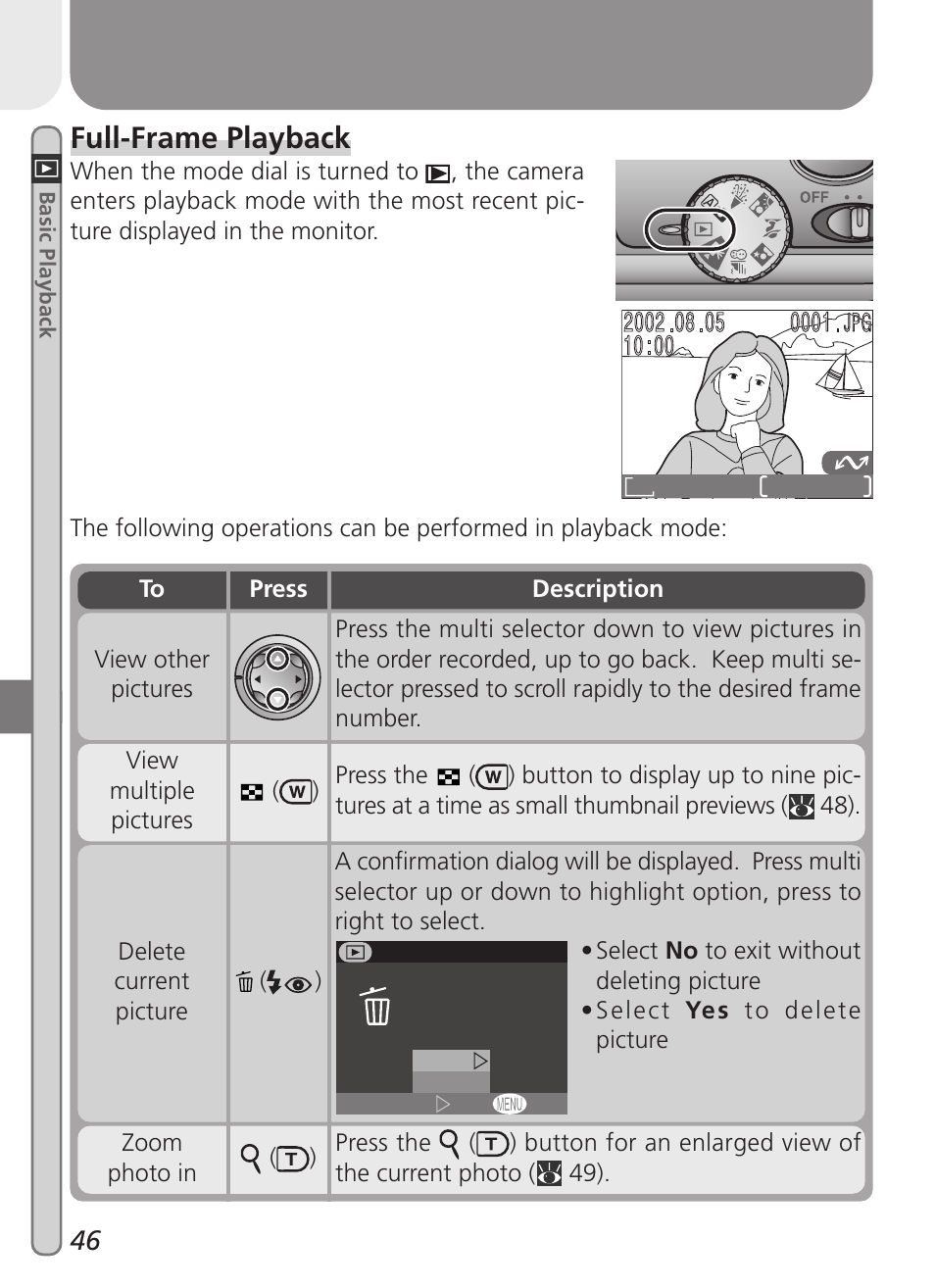 Full-frame playback | Nikon 2000 User Manual | Page 56 / 104