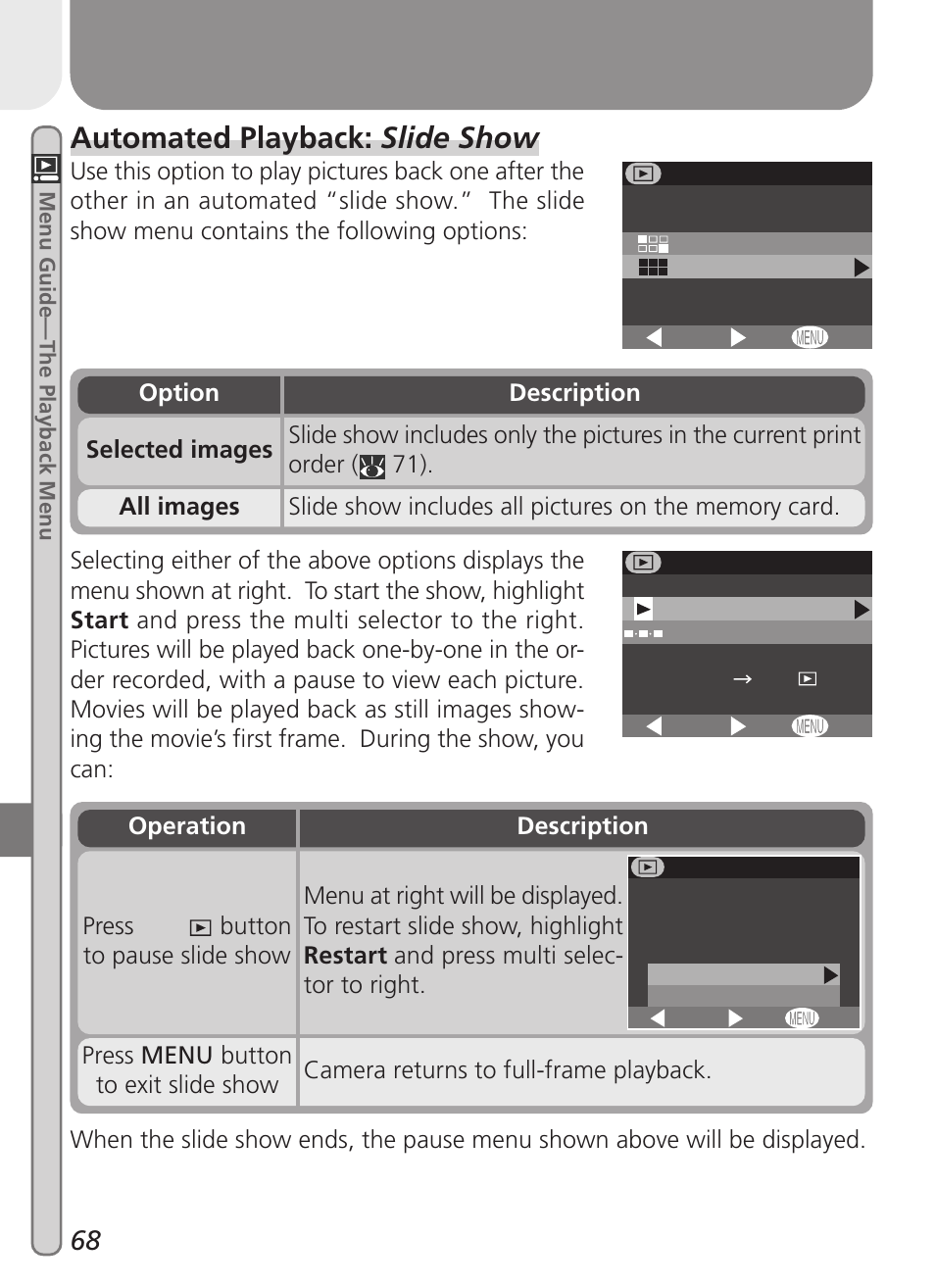 Automated playback: slide show | Nikon 2000 User Manual | Page 78 / 104