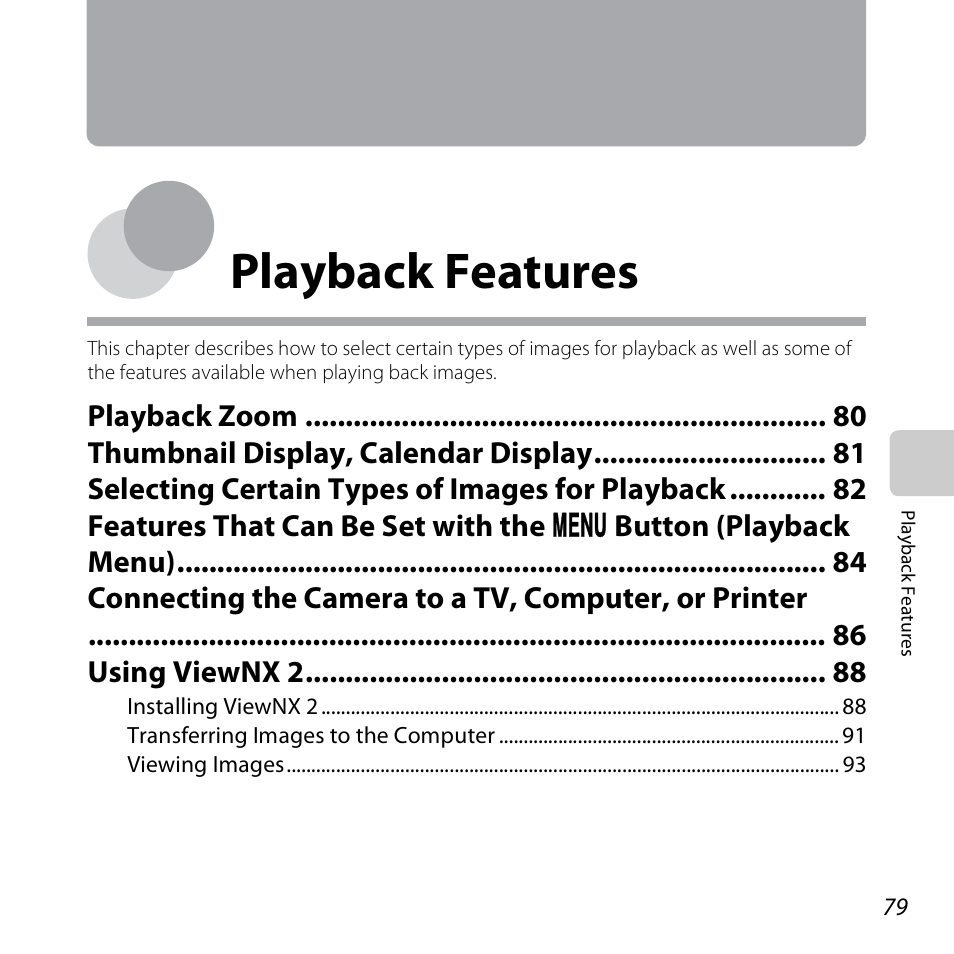 Playback features | Nikon S5200 User Manual | Page 101 / 284