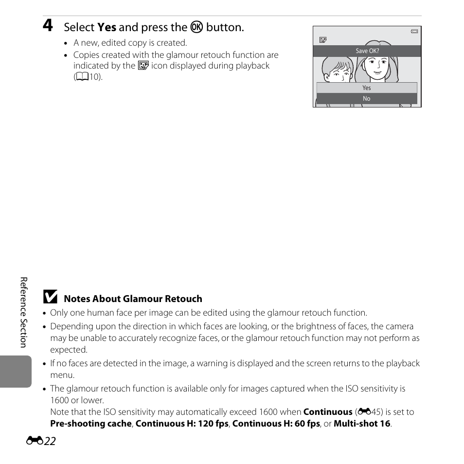 Select yes and press the k button | Nikon S5200 User Manual | Page 154 / 284