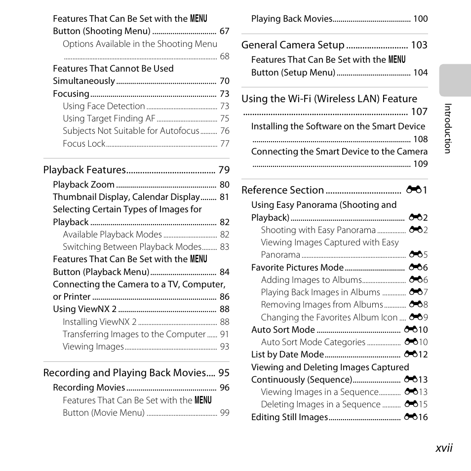 Xvii | Nikon S5200 User Manual | Page 19 / 284