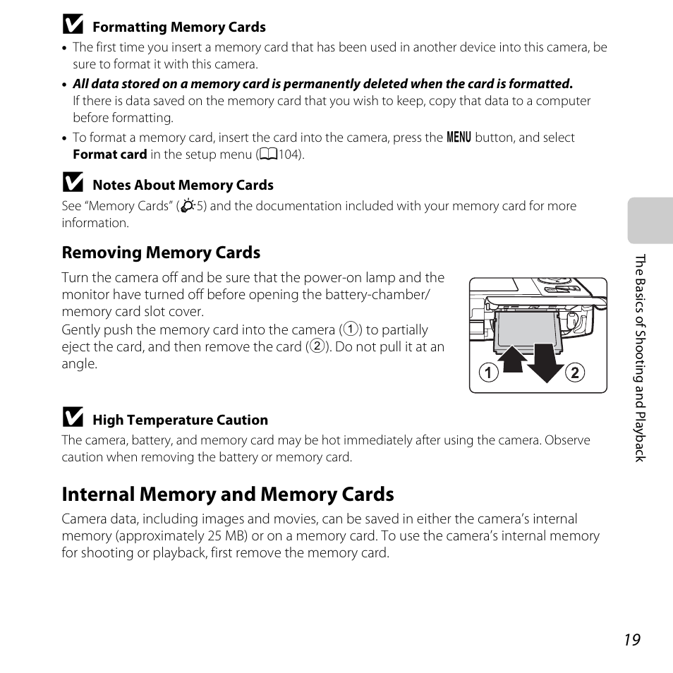 Internal memory and memory cards | Nikon S5200 User Manual | Page 41 / 284