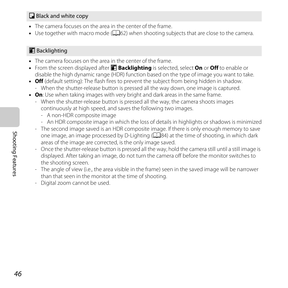 A46) | Nikon S5200 User Manual | Page 68 / 284